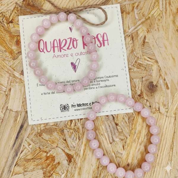 Bracciale con QUARZO ROSA AMORE E AUTOSTIMA